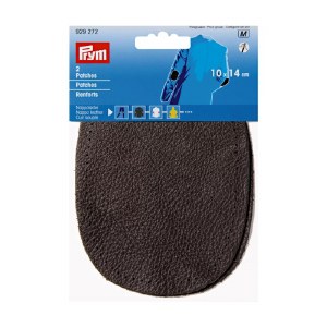 Nappa patches leather d.brown