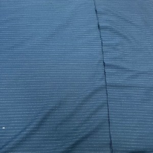 Navy Striped Poly Viscose