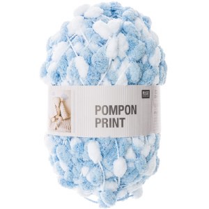 Pompon Prints 11 Blue/White