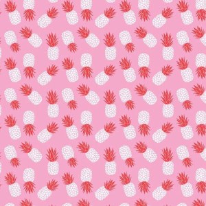 Printed Cotton Pink Pineapple