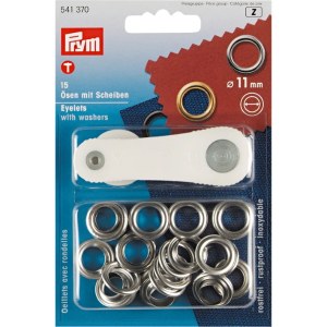 Prym Eyelets With Washers 11mm Silver