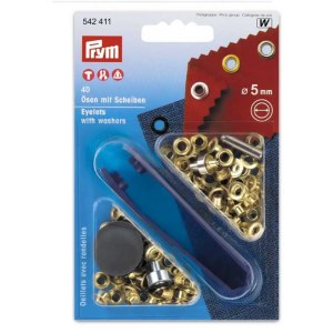 Prym Eyelets With Washers 5mm Gold