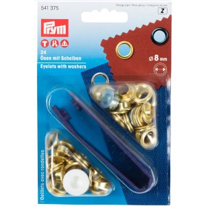 Prym Eyelets With Washers  8mm gold