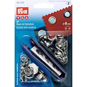 Prym Eyelets With Washers  8mm silver