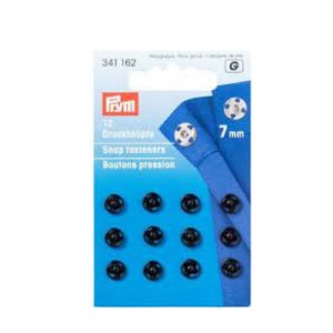 Prym Snap Fasteners 7mm Black