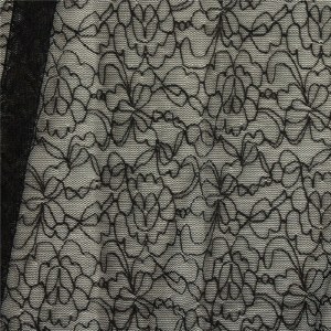 Stretch Lace 'Lily' Black 150cm