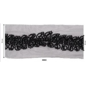Tulle With Beads Trimming Blac