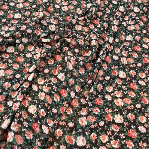 Woven Chiffon Floral Black