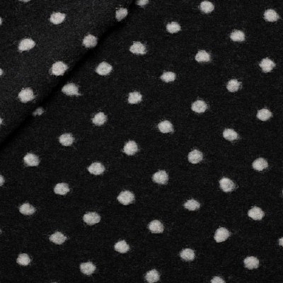 Wool Blend with Raised Spots Black/Grey