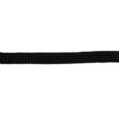Wool Trim With Pearls Black