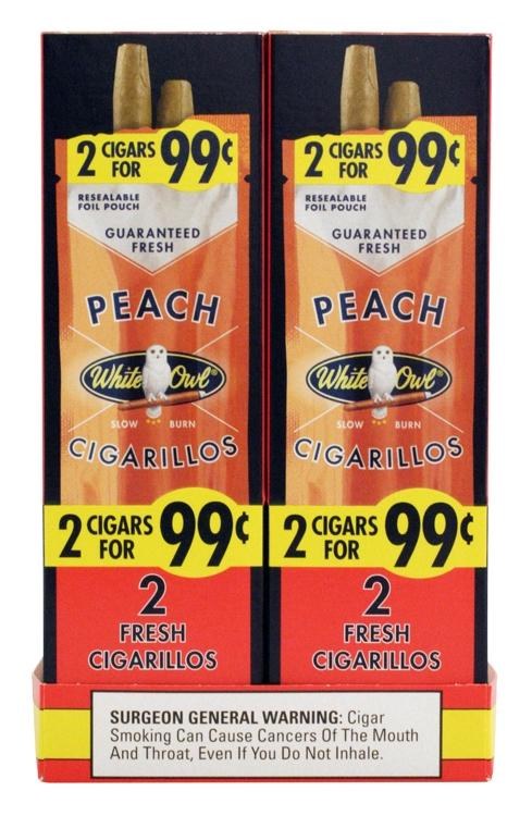 White Owl Cigarillos Foil Pouch Peach Ravis Import Warehouse 9420