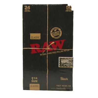 Raw Black Natural Unrefined Rolling Papers 1 1/4