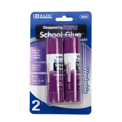 Bazic Washable School Purple Glue Sticks