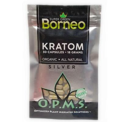 OPMS SILVER KRATOM |18 GM | 30 CT | SUPER GREEN BORNEO product image
