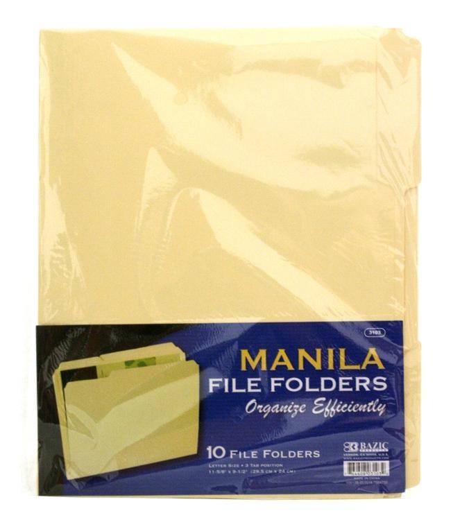 Bazic Letter Size Manila File Folders Ravi's Import Warehouse
