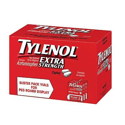 Tylenol Extra Strength Caplet Vial - Ravi's Import Warehouse