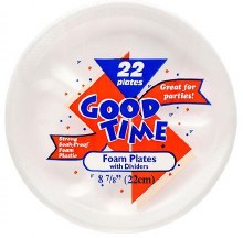 Good Time Foam Plate With Dividers 22ct Good Time Foam Plate With Dividers 22ct