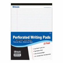 Bazic Perforated Writing Pad White