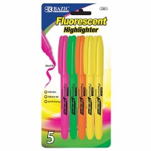 Bazic 5 Fluorescent Highlighters