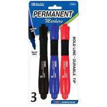 Bazic Permanent Markers Cushion Grip