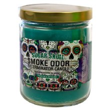 Smoke Odor Sugar Skull Exterminator Candle Jar