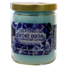 Smoke Odor Blue Serenity Exterminator Candle Jar