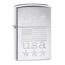 Zippo Lighter #166 250 Made in USA with Flag