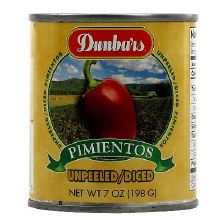 Dunbars Pimientos Unpeeled/Diced