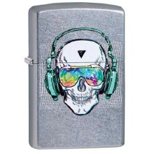 Zippo Lighter #192 Skull Headphone Design 207