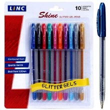 Linc Shine Glitter Gel Pen 10 PK Assorted