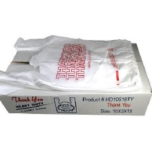 Texas Best T-Shirt Bag Heavy Duty Thank-You Medium White (10x5x18)