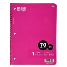 Bazic Spiral Notebook 1 - Subject 70 Ct.