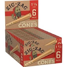 Zig Zag 1 1/4 Paper Cones Unbleached (6 pack)