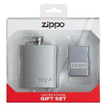 Zippo Lighter 200 Zippo Design Ltr & Flask Set