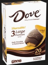 DOVE Large PROMISES Dark Chocolate & Peanut Butter, 2.75oz