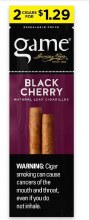 Game Cigarillos 2/$1.29 Black Cherry