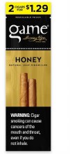 Game Cigarillos 2/$1.29 Honey