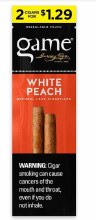 Game Cigarillos 2/$1.29 White Peach