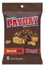 Chocolatey PAYDAY Peanut Caramel Snack Size Bar Peg Bag