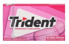 Trident Bubblegum Sugar Free Trident Bubblegum Sugar Free
