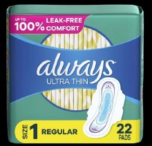 Always Ultra Thin Regular Absorbency Pads w/ Wings - Unscented 22 ct Always Ultra Thin Regular Absorbency Pads w/ Wings - Unscented 22 ct