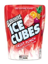 Ice Breakers Ice Cubes Fruit Punch Flavored Gum Bottle