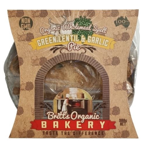 Pie Lentil And Garlic Large 900G (Not Certified Organic - Spelt Flour)