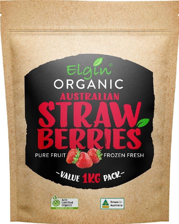 Elgin Strawberries 1Kg Organic Frozen