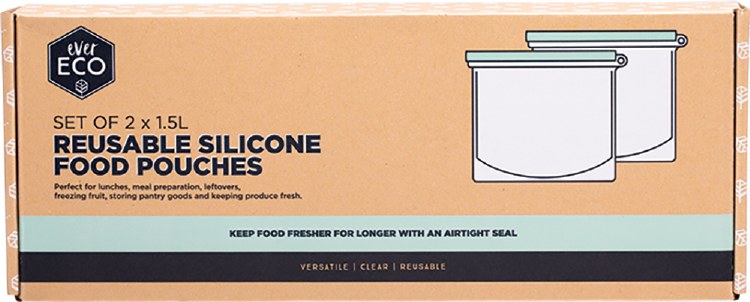 Reusable Silicone Food Pouches Set Of 2 X 1.5L 2