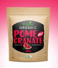 elgin pomegranate 350g organic frozen