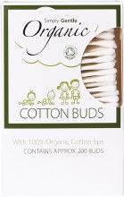 organic cotton buds w paper stems 200pk