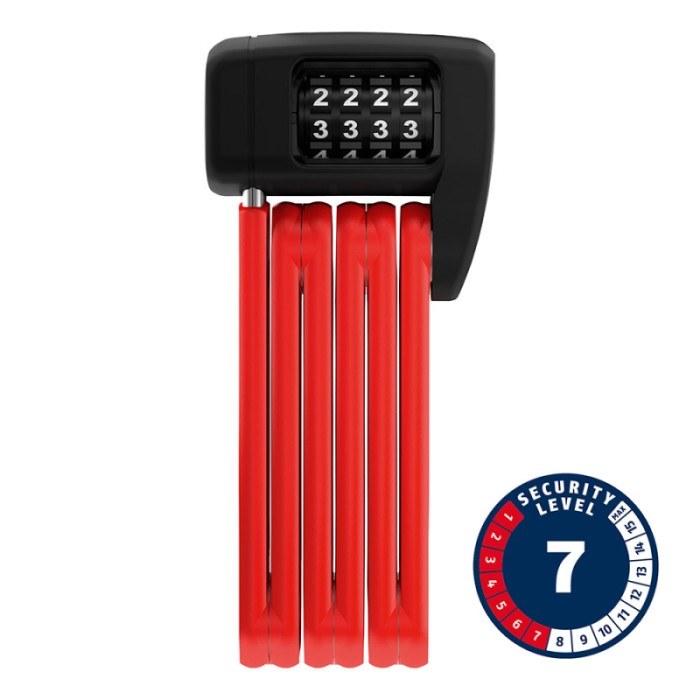ABUS BORDO LITE MINI 6055C FOLDING COMBO LOCK RED
