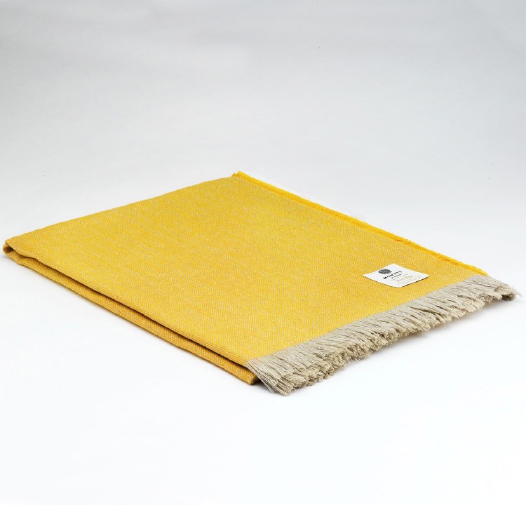 Irish Linen Throw Sunshine Yellow