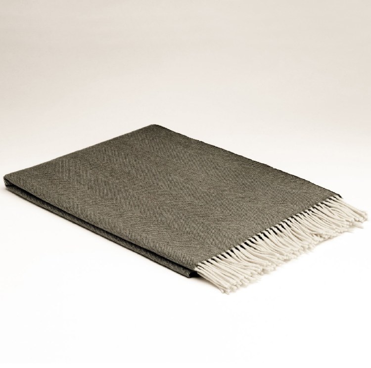 Extra Large Supersoft Merino Lambswool Throw Landscape Green